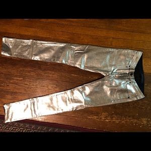 Juicy Couture Silver Metallic Skinny Pants
